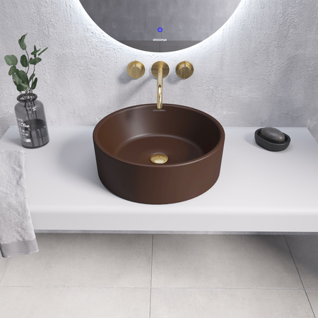 Раковина накладная (41х41) Grossman Color GR-3013BRM, коричневый